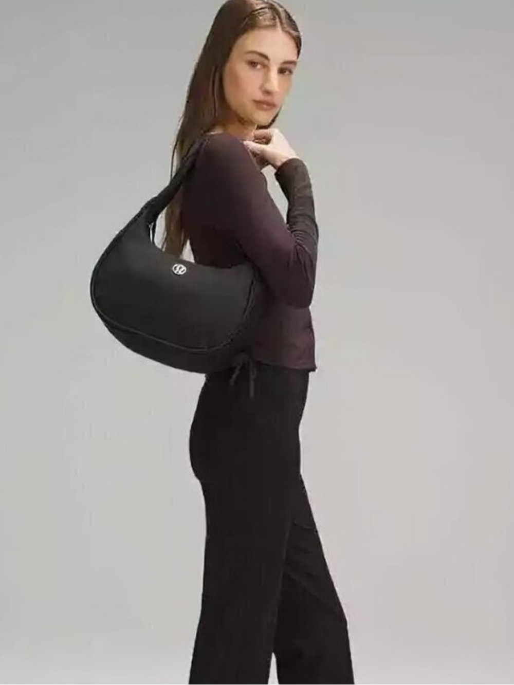 LULULEMON ATHLETICA City Essentials Black Shoulder Hobo Bag 4L NWOT